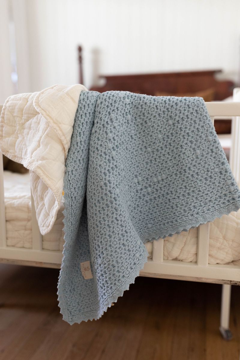 waffle blanket | baby - powder