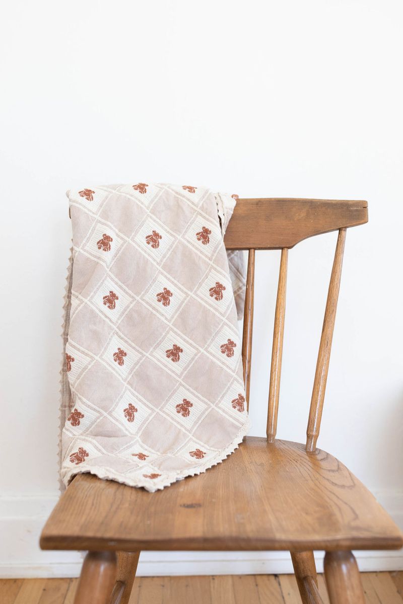 patchwork blanket - teddy