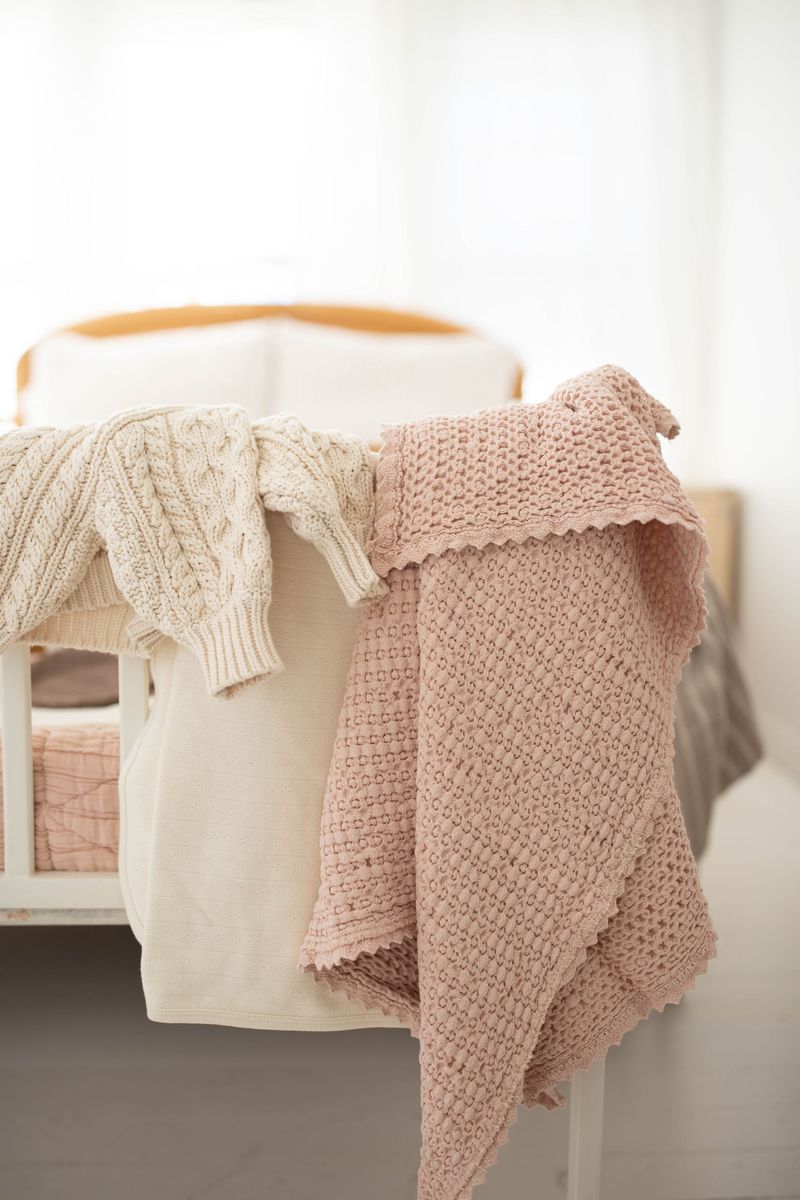 waffle blanket | baby - petal