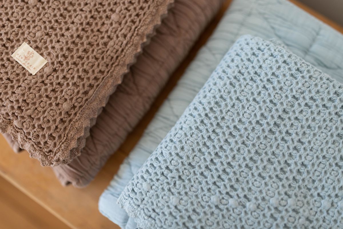 waffle blanket | baby - powder