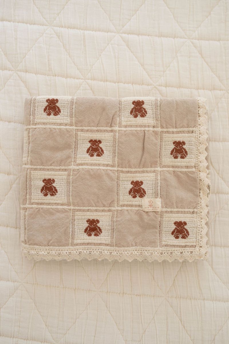 patchwork blanket - teddy
