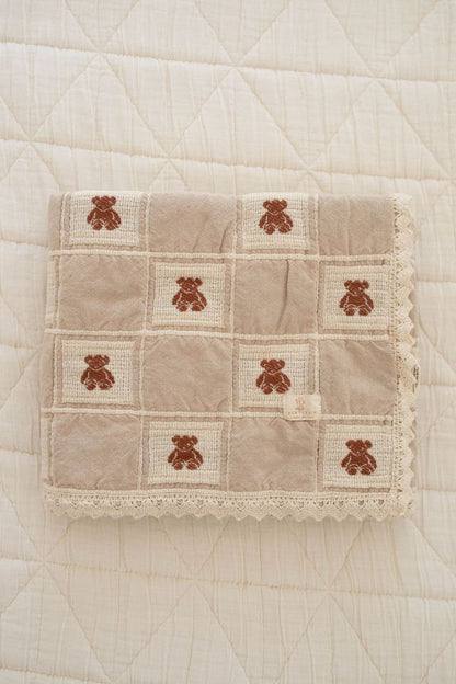 patchwork blanket - teddy