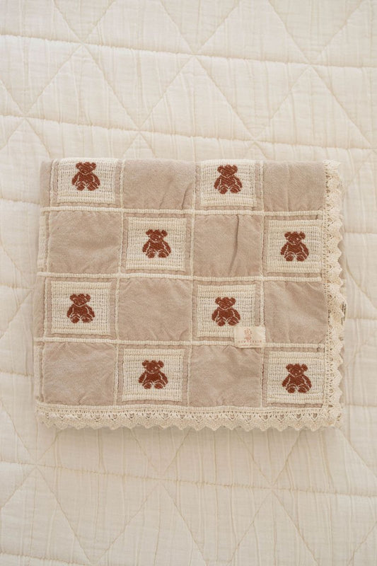 patchwork blanket - teddy