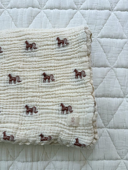 layered gauze blanket - pony