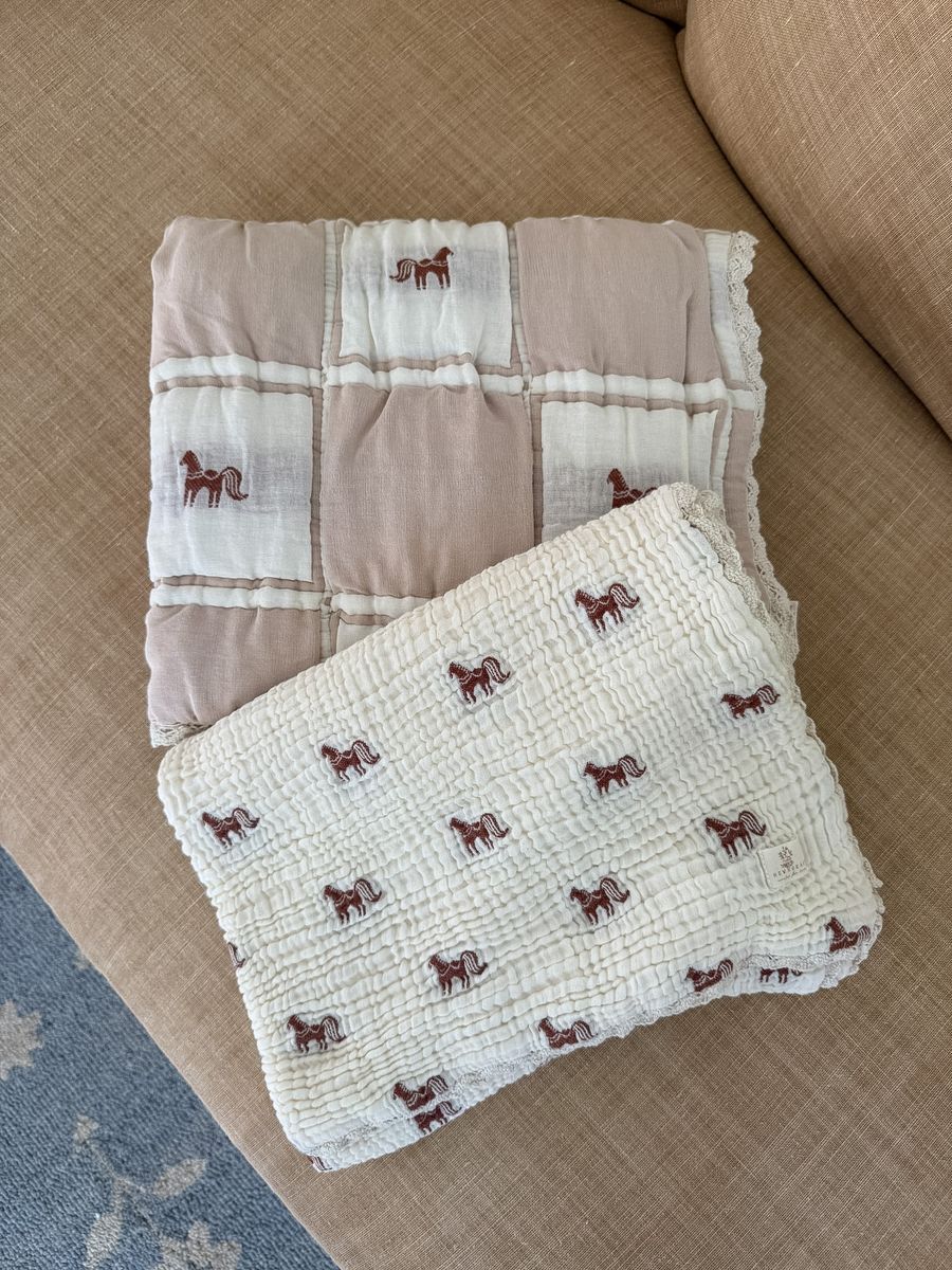 layered gauze blanket - pony