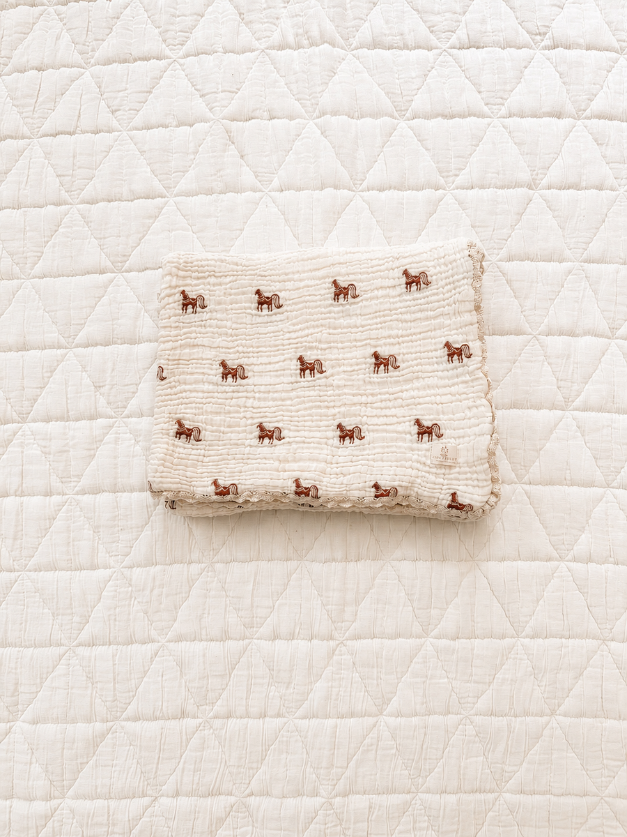 layered gauze blanket - pony