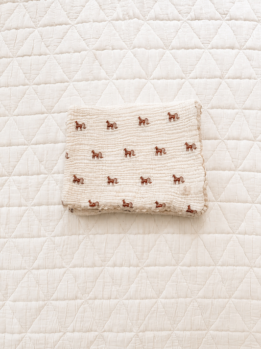 layered gauze blanket - pony