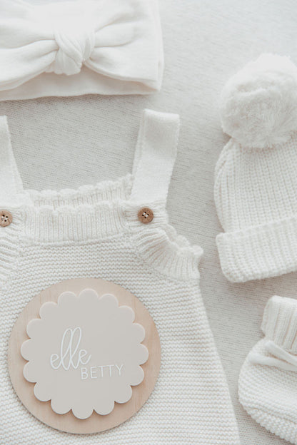 August Milk Singlet Knit Scallop Rompe