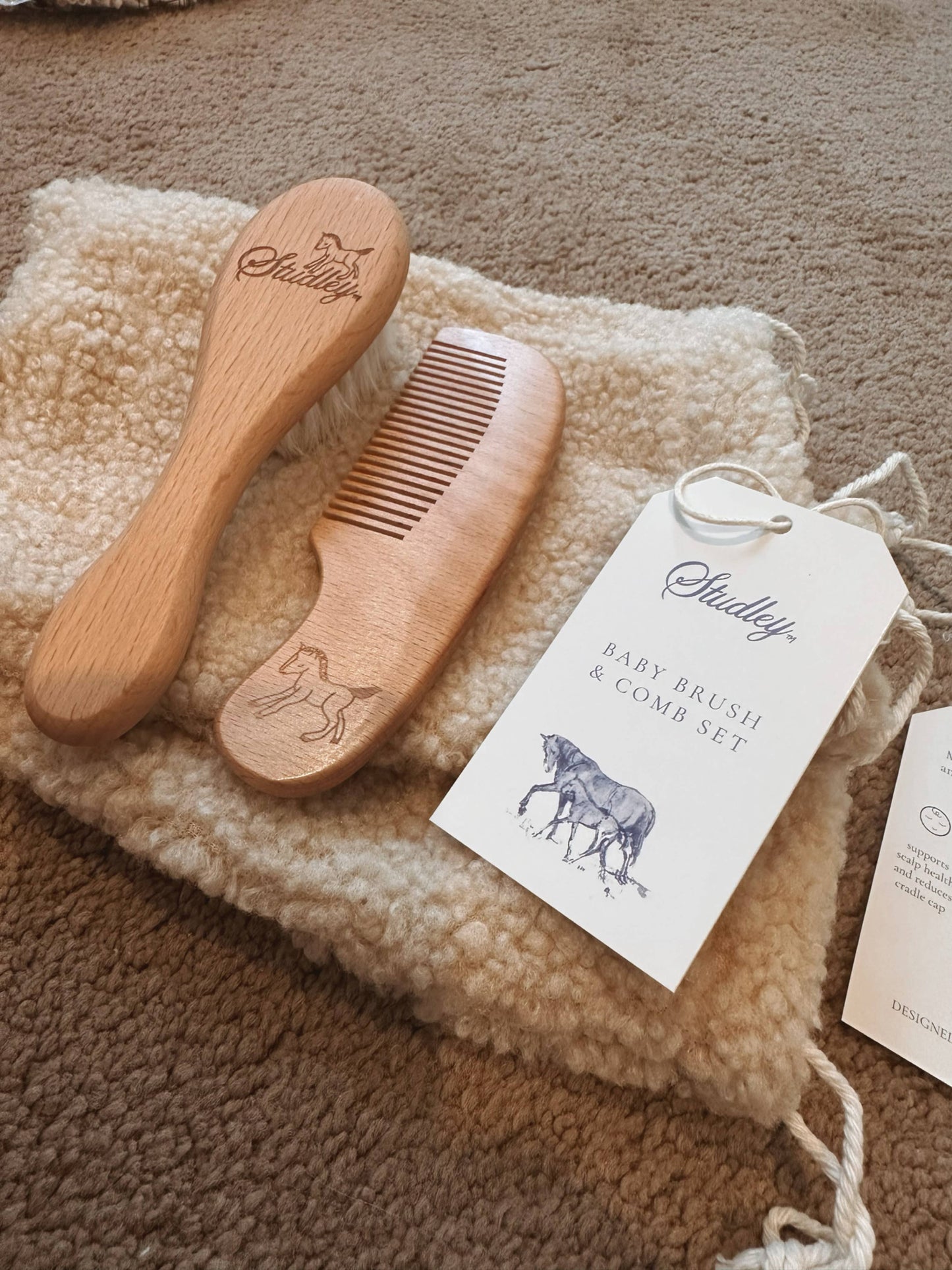 Wooden Baby Brush And Comb Set