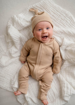 Apple Onesie: Beige / 0000